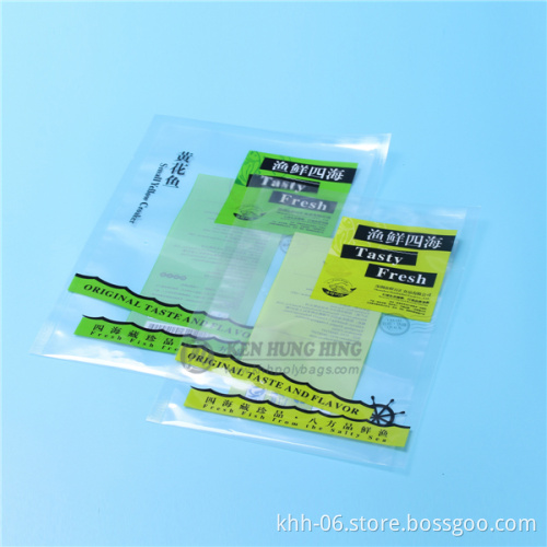 custom design color printed freezer food packaging bag